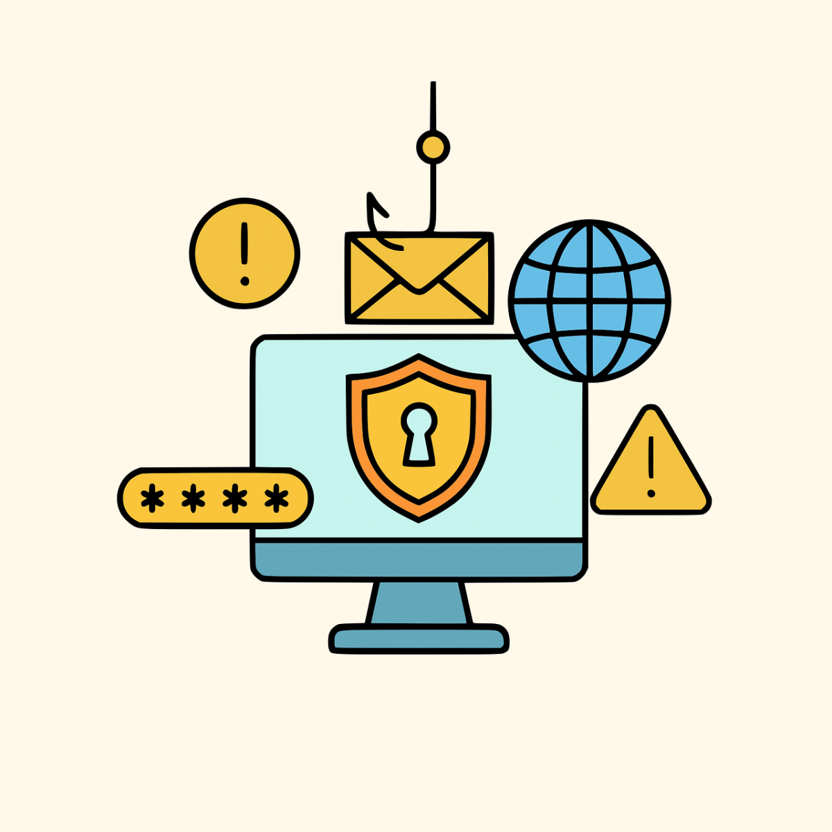 Free cybercrime security scam vector